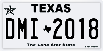 TX license plate DMI2018