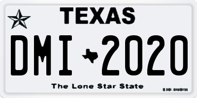 TX license plate DMI2020