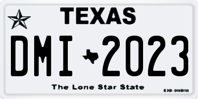 TX license plate DMI2023