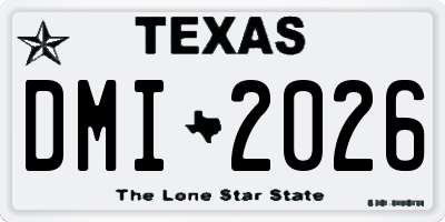 TX license plate DMI2026