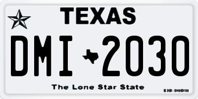 TX license plate DMI2030