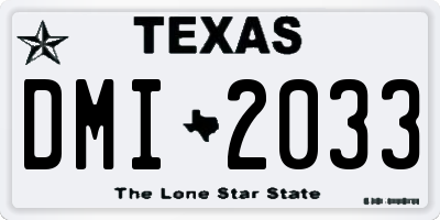 TX license plate DMI2033