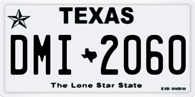 TX license plate DMI2060