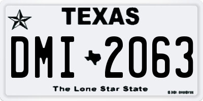 TX license plate DMI2063