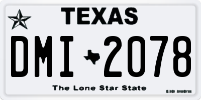 TX license plate DMI2078