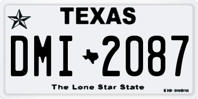 TX license plate DMI2087