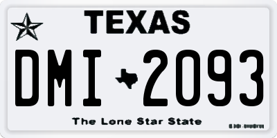 TX license plate DMI2093