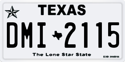 TX license plate DMI2115