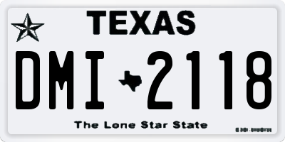 TX license plate DMI2118
