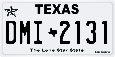 TX license plate DMI2131