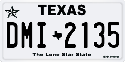 TX license plate DMI2135