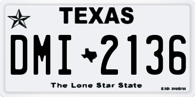 TX license plate DMI2136