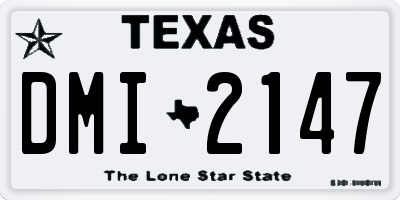 TX license plate DMI2147