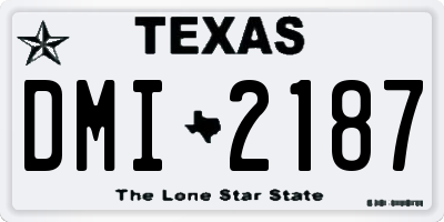 TX license plate DMI2187