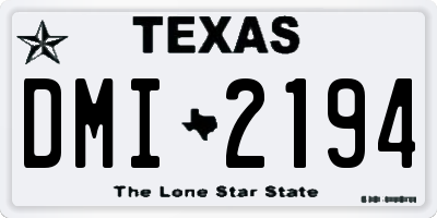 TX license plate DMI2194