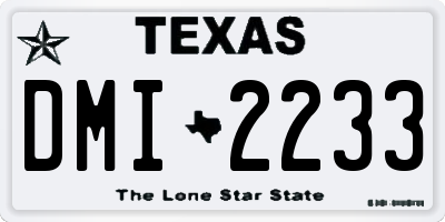 TX license plate DMI2233