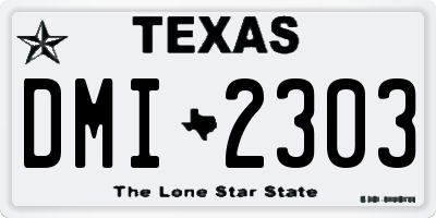 TX license plate DMI2303