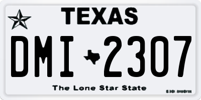 TX license plate DMI2307
