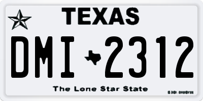 TX license plate DMI2312