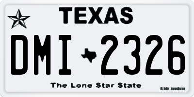 TX license plate DMI2326