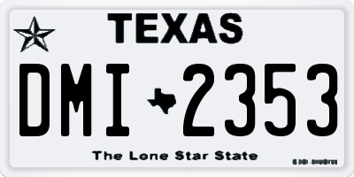 TX license plate DMI2353