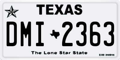 TX license plate DMI2363
