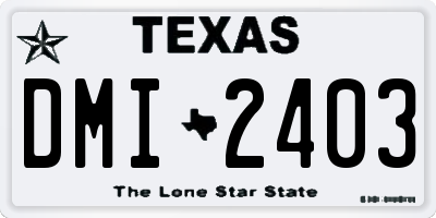 TX license plate DMI2403