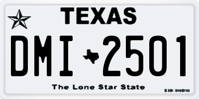 TX license plate DMI2501
