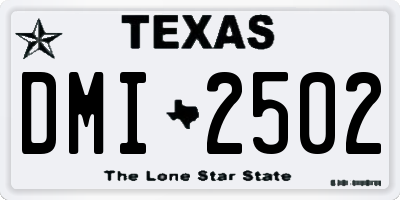 TX license plate DMI2502