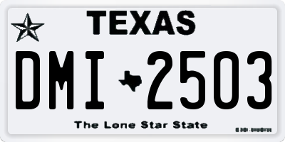 TX license plate DMI2503