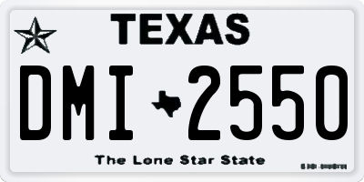 TX license plate DMI2550