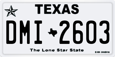 TX license plate DMI2603