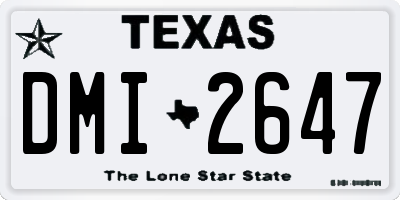 TX license plate DMI2647