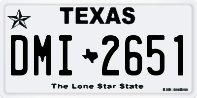 TX license plate DMI2651