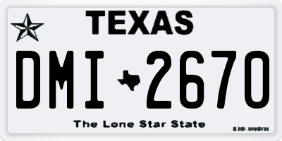TX license plate DMI2670