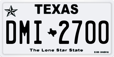 TX license plate DMI2700