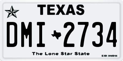 TX license plate DMI2734