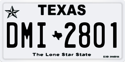 TX license plate DMI2801