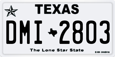 TX license plate DMI2803