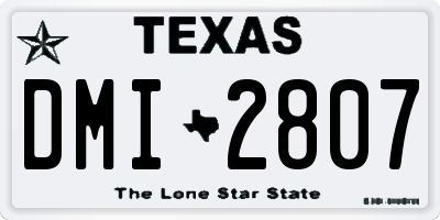 TX license plate DMI2807