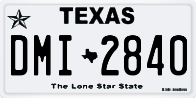 TX license plate DMI2840