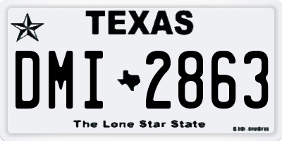 TX license plate DMI2863