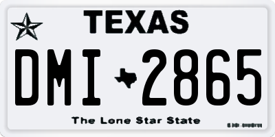 TX license plate DMI2865