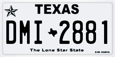 TX license plate DMI2881