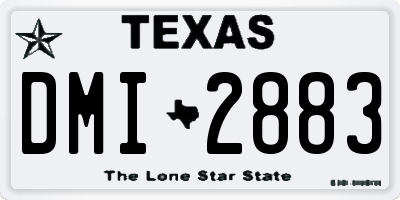 TX license plate DMI2883