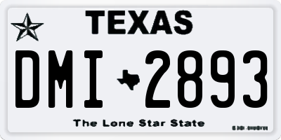 TX license plate DMI2893