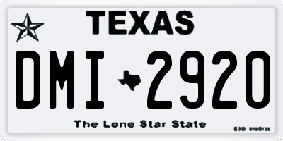 TX license plate DMI2920