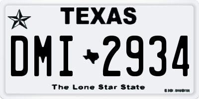 TX license plate DMI2934