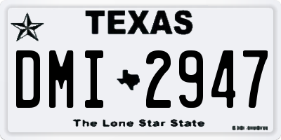 TX license plate DMI2947