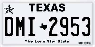 TX license plate DMI2953